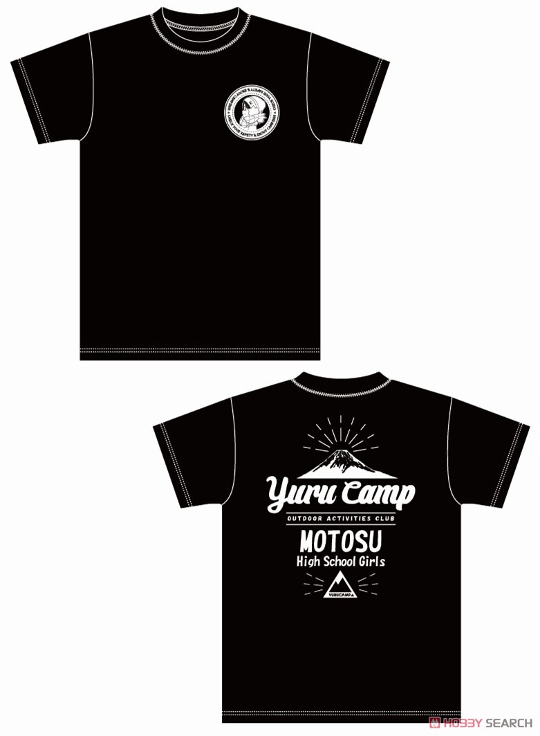 Yurucamp Motosu High School Outdoor Activities Club T-Shirt (XL) (Saitou) Black (Anime Toy) Item picture1