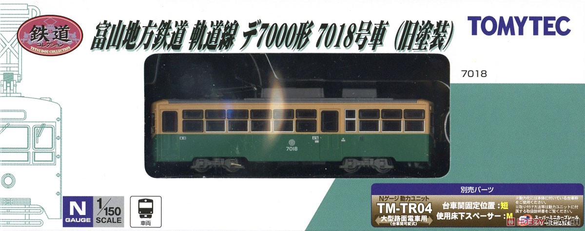 鉄道コレクション 富山地方鉄道 軌道線 デ7000形 7018号車(旧塗装) (鉄道模型) パッケージ2
