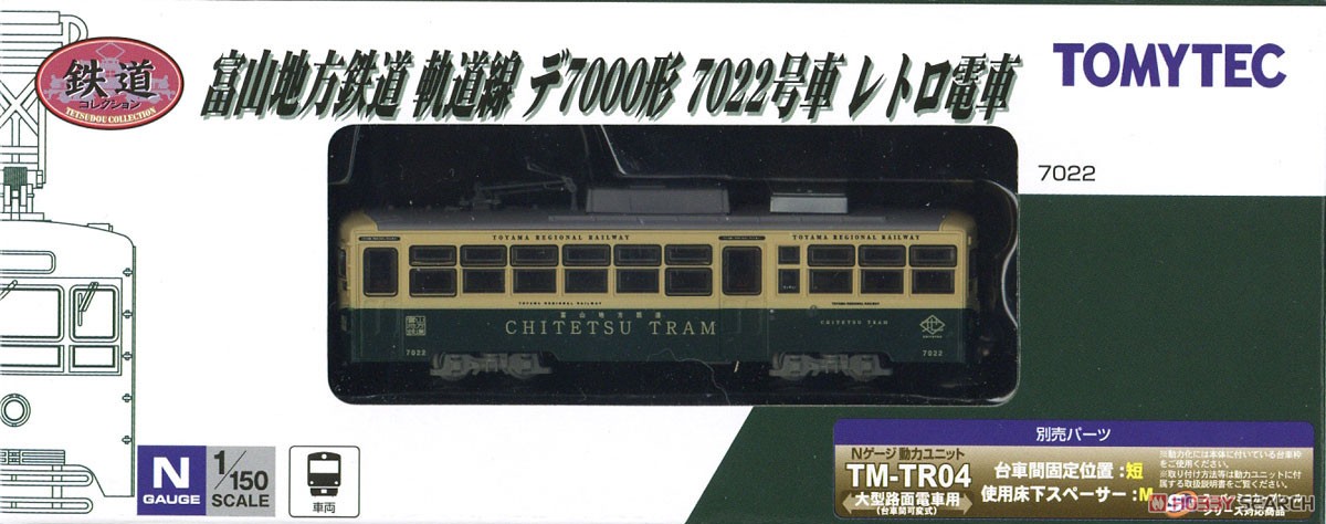 鉄道コレクション 富山地方鉄道 軌道線 デ7000形 7022号車 レトロ電車 (鉄道模型) パッケージ2