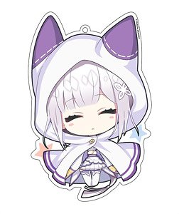 Re:Zero -Starting Life in Another World- Big Acrylic Key Ring Emilia (Hood) (Anime Toy)