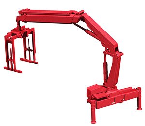 (HO) Hiab X-HIPRO E232 E-3 積載クレーン with パレット フック レッド (鉄道模型)