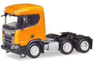 (HO) スカニア CR XT フラットルーフ construction セミトレーラー 3-axlesオレンジ (鉄道模型)