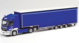 (HO) Mercedes-Benz Actros L Meusburger Semi Trailer `THW Trossingen` (Model Train)