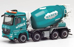 (HO) メルセデスベンツ アクロス Mミキサー車 `Betonpumpen Weber` (鉄道模型)