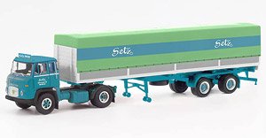 (HO) Scania Vabis LB 76 Curtain Canvas Semi Trailer `Setz` (Model Train)