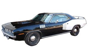 1971 Plymouth Hemi Cuda Black with White Billboards (ミニカー)
