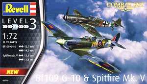 Combat Set Bf109G-10 & Spitfire Mk.V (Plastic model)