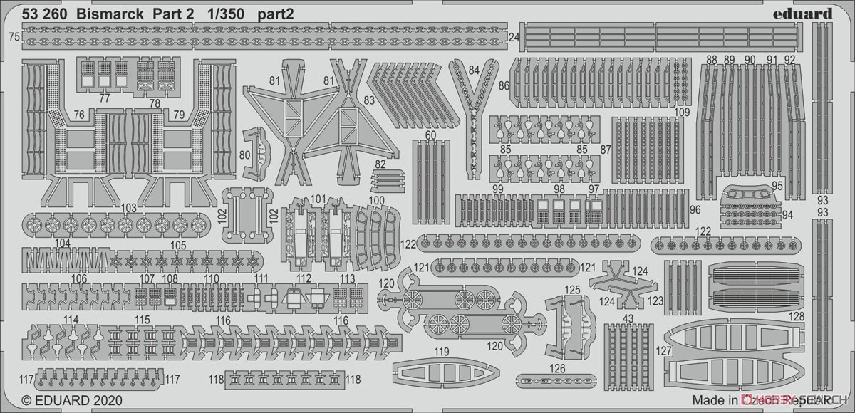 ドイツ海軍 戦艦ビスマルク パート2 エッチングパーツ (トランぺッター用) (プラモデル) その他の画像2