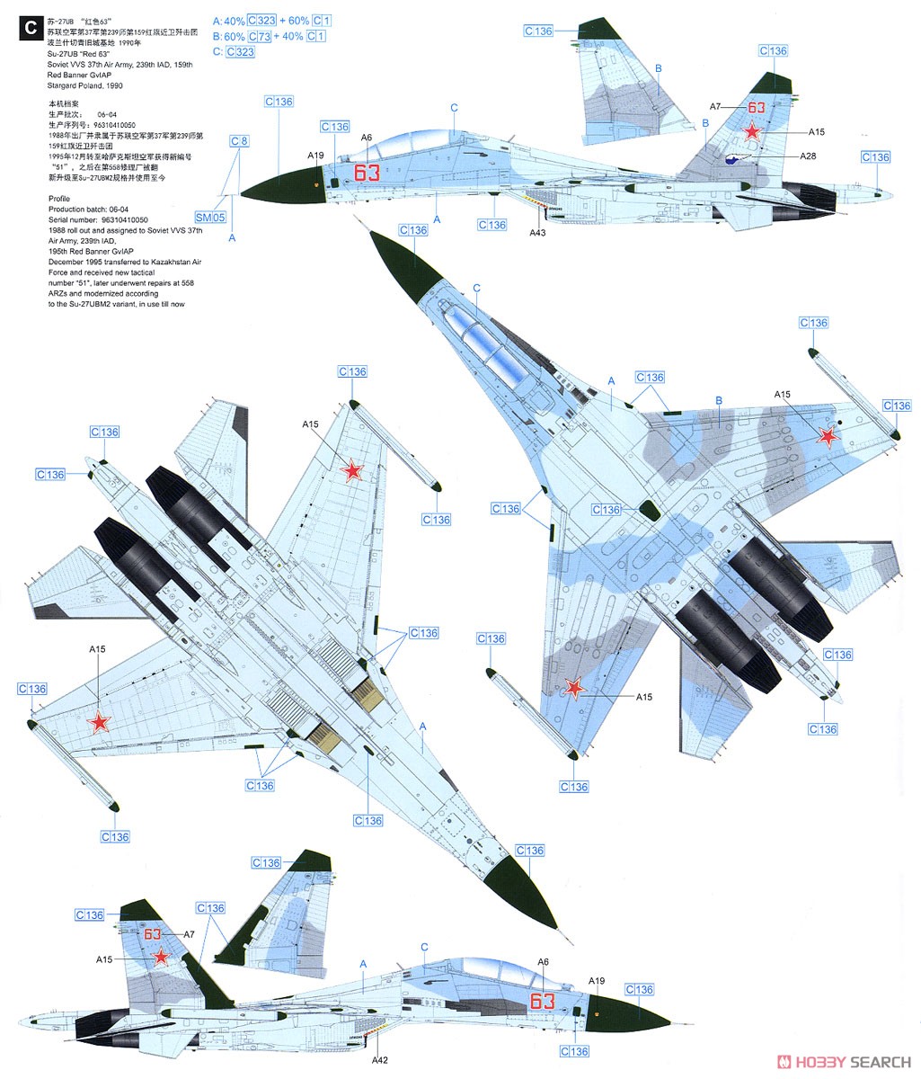 Su-27UB フランカーC (プラモデル) 塗装8