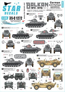 WWII 独 バルカン半島WWII＃3 ユーゴスラビアとアルバニアにおけるパルチザン掃討作戦時のドイツ軍AFV (デカール)