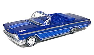 カスタム・ローライダーズ 1962 シボレー インパラ SS コンバーチブル (ブルー) (ミニカー)