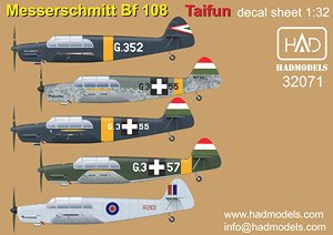 Messerschmitt Bf108 Taifun decal sheet (Decal)