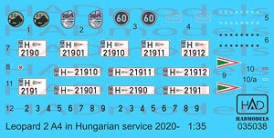 Leopard-2A4HU in Hungarian service from 2020- decal sheet (Decal)