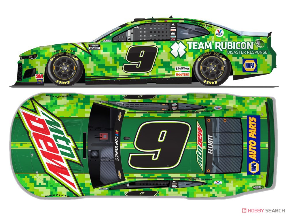 `Chase Elliott` Mountain Dew / Team Rubicon Chevrolet Camaro NASCAR 2020 (Hood Open Series) (Diecast Car) Other picture1