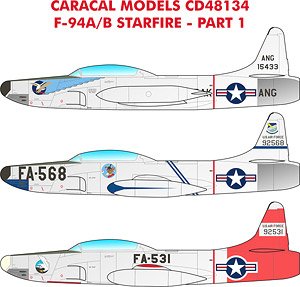 アメリカ空軍 F-94A/B スターファイア用 デカールセット パート1 (デカール)