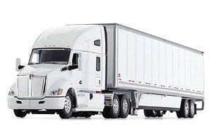 ケンワースT680 72インチ・ハイルーフスリーパー スカート付き53フィート・ワバシュ・デュラプレートトレーラー付き (ミニカー)