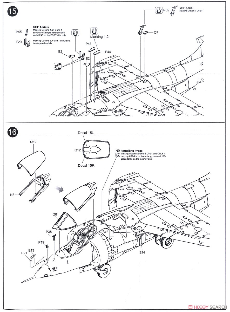 Harrier GR1/GR3 (Plastic model) Assembly guide8