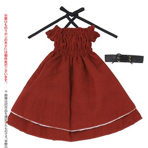 PNM Bust Shirring Dress Set (Bordeaux) (Fashion Doll)