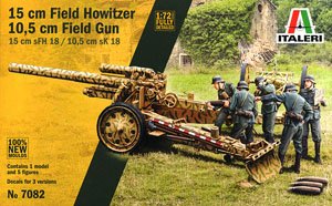 15cm Field Howitzer / 10,5cm Field Gun (2 in 1) w/Crew Figures (Plastic model)