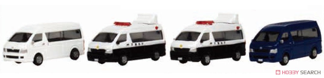 トヨタ ハイエース スーパーロング (警察車両) (4台入) (鉄道模型) 商品画像1