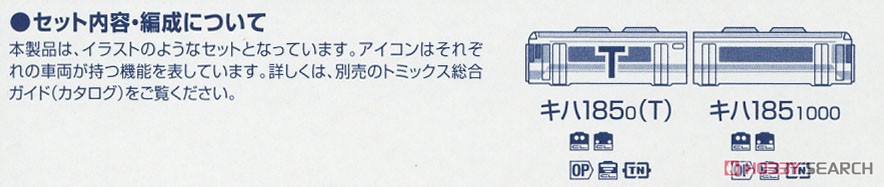 JR キハ185系 特急ディーゼルカー (JR四国色) 増結セット (増結・2両セット) (鉄道模型) 解説3