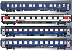 (HO) OBB Nightjet Ep.VI Set A (4-Car Set) (Model Train)