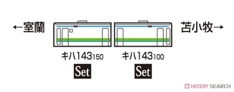 J.R. Diesel Train Type KIHA143 (Muroran Main Line) Set (2-Car Set) (Model Train) About item2