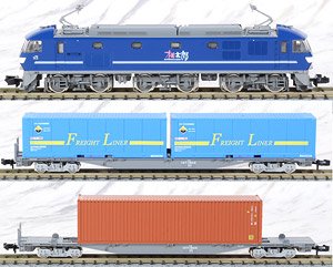 J.R. Container Wagons with Electric Locomotite Type EF210 (3-Car Set) (Model Train)