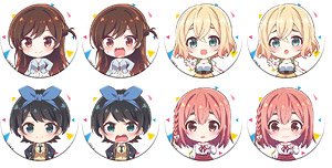 Rent-A-Girlfriend Japanese Paper Style Can Badge (Set of 8) (Anime Toy)