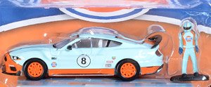 2021 Ford Mustang Mach 1 Gulf w/ Driver Figure (Diecast Car)