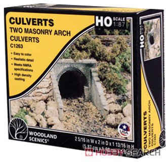 C1263 (HO) Masonry Arch Culvert (Model Train) Package1