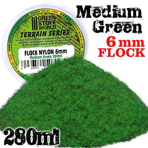 Static Grass Flock 6mm - Medium Green - 280ml (Plastic model)