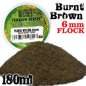 Static Grass Flock 6mm - Burnt Brown - 180ml (Plastic model)