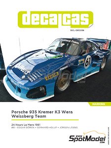 Porsche 935 Kremer K3 Wera Weissberg Team 24h Le Mans 1981 (Decal)