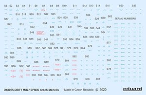 MiG-19 データーステンシル (チェコ語) (エデュアルド用) (デカール)