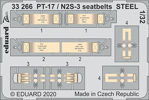 PT-17 / N2S-3 Seatbelts Steel (for ICM) (Plastic model)