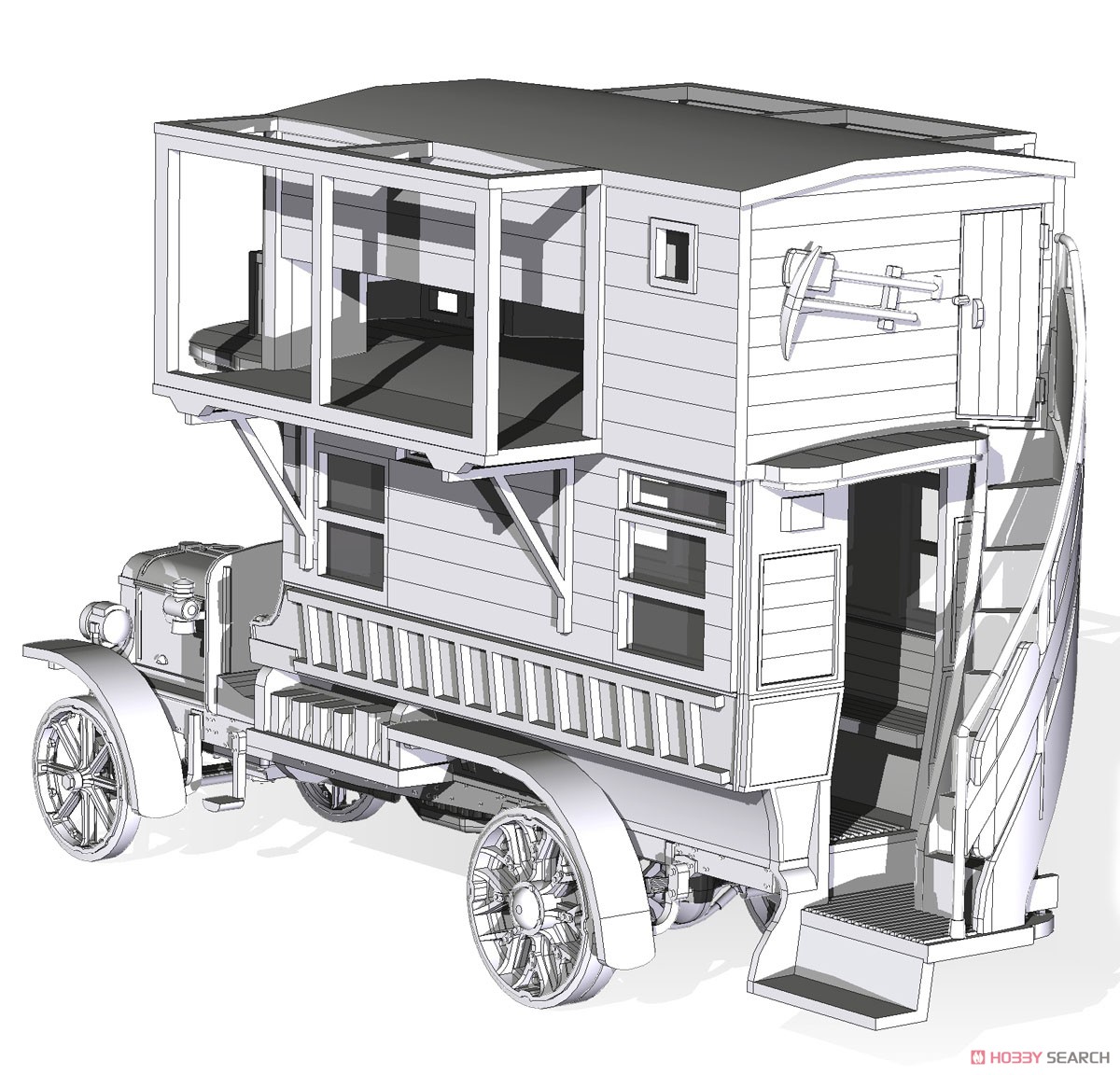 英 タイプB ダブルデッカー 伝書鳩輸送車「ピジョンロフト」 WW1 (プラモデル) その他の画像3