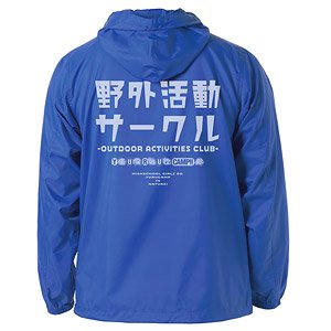 Yurucamp Outdoor Activities Club Hooded Windbreaker Blue x White M (Anime Toy)