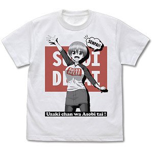 Uzaki-chan Wants to Hang Out! Uzaki-chan T-Shirt White S (Anime Toy)