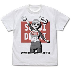 Uzaki-chan Wants to Hang Out! Uzaki-chan T-Shirt White L (Anime Toy)