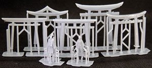 Torii (5 Types) / Kannushi / Miko (Pre-built AFV)