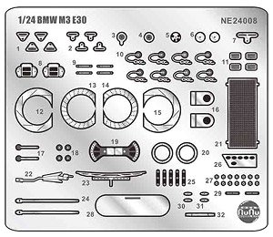 1/24 Racing Series BMW M3 E30 GroupA 1988 SPA 24H Winner Detail Up Parts