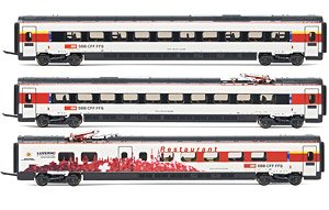 SBB Class RABe 503 in White Additional Three Car Set (for HN2472) (Add-on 3-Car Set) (Model Train)