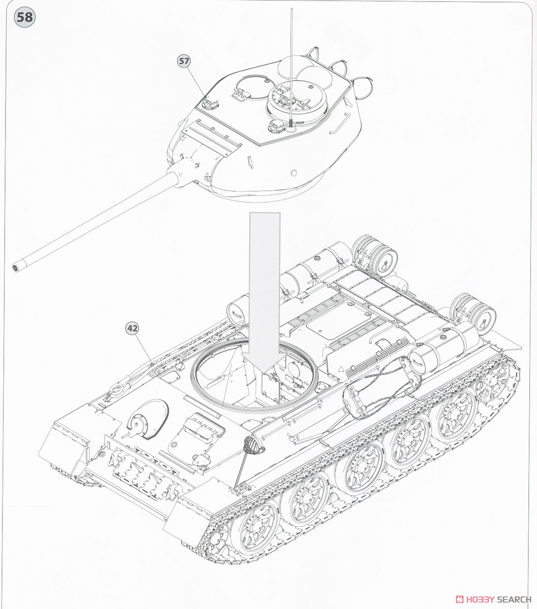 T-34-85 チェコスロバキア製初期型 (プラモデル) 設計図15