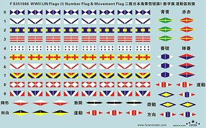 WW.II 日本海軍 軍艦旗 1 (数字旗 & 艦隊運動旗) デカールセット (デカール)