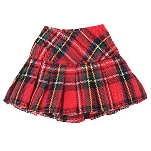 Check Pleated Skirt (Red Check) (Fashion Doll)