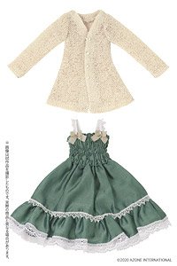 PNM 木陰でひと休みワンピースset (ベージュ×エメラルド) (ドール)