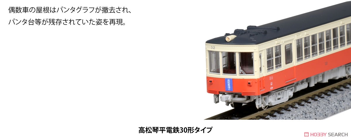 高松琴平電鉄 30形タイプ 2両セット (2両セット) (鉄道模型) 商品画像2