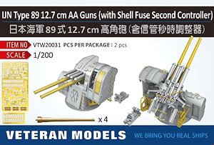 IJN Type 89 12.7cm AA Guns (w/Shell Fuse Second Contloller) (Plastic model)