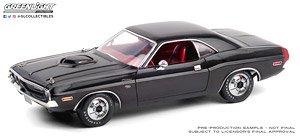 1970 Dodge Challenger R/T 440 6-Pack - Black with Red Interior and Deluxe Wheel Covers (Diecast Car)